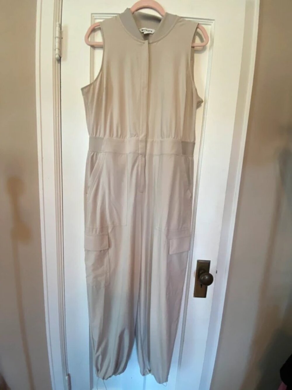 Women’s tan beige athleta jumpsuit plus size 14p